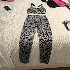 Amazon cheetah print workout set an a size small